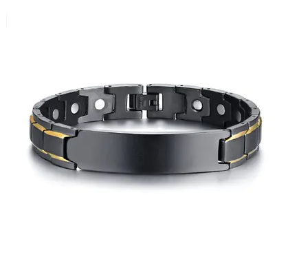 Magnetic Stainless Steel Engraved Men's Bracelet