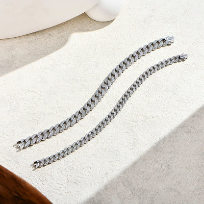 Moissanite Diamond Classic Cuba Chain Bracelet for Men & Women