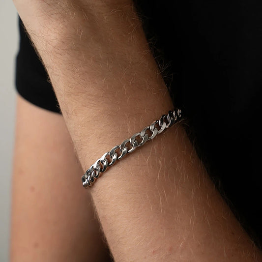 Skyrim 3-10mm Wide Men's Cuban Chain Bracelet Stainless Steel Men Women Minimalist Basic Figaro Chain Jewelry Gift Wholesale