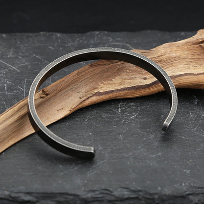 Vintage Black Simple Bracelet For Men Women 316L Stainless Steel Fashion Opening Cuff Bangles Biker Jewelry Gifts Dropshipping