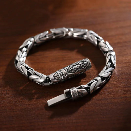 UILZ Factory Price S925 Vintage Silver Color Handmade Bracelet For Men And Women Stylish Hip Hop Niche Thai Bracelet Jewelry