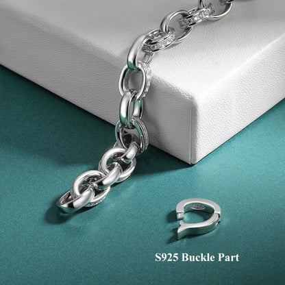 EWYA Full Moissanite Diamond Hook Link Chain Bracelet 1.2mm D Color For Woman Man S925 GRA Certified Couple Bracelets Bangle