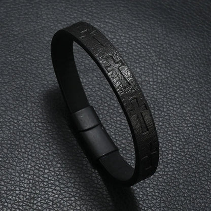 Bangle Detachable Magnet Buckle Leather Bracelet