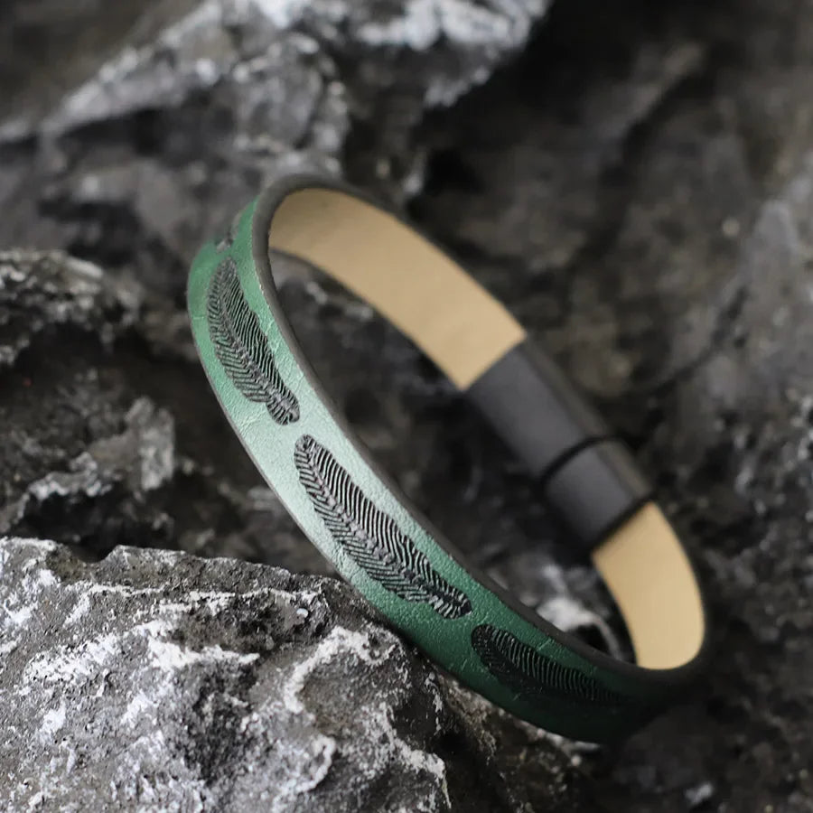 Bangle Detachable Magnet Buckle Leather Bracelet