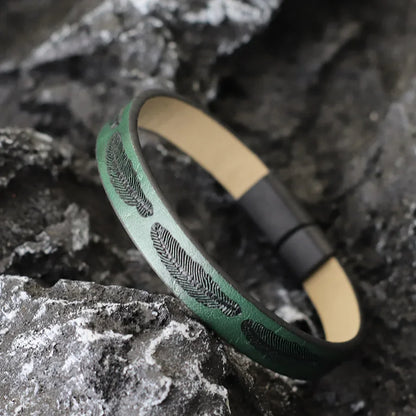 Bangle Detachable Magnet Buckle Leather Bracelet