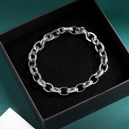 EWYA Full Moissanite Diamond Hook Link Chain Bracelet 1.2mm D Color For Woman Man S925 GRA Certified Couple Bracelets Bangle