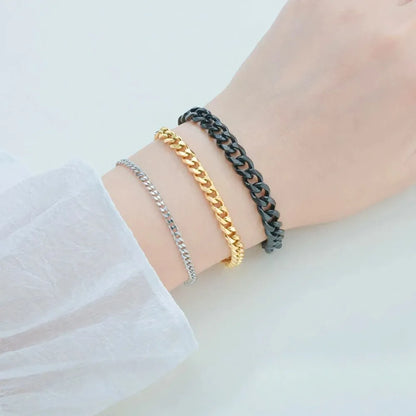 New Trendy Cuban Chain Men Bracelet Classic Stainless Steel 3 5 7mm Width Chain Bracelet For Men Women Jewelry Party Gift