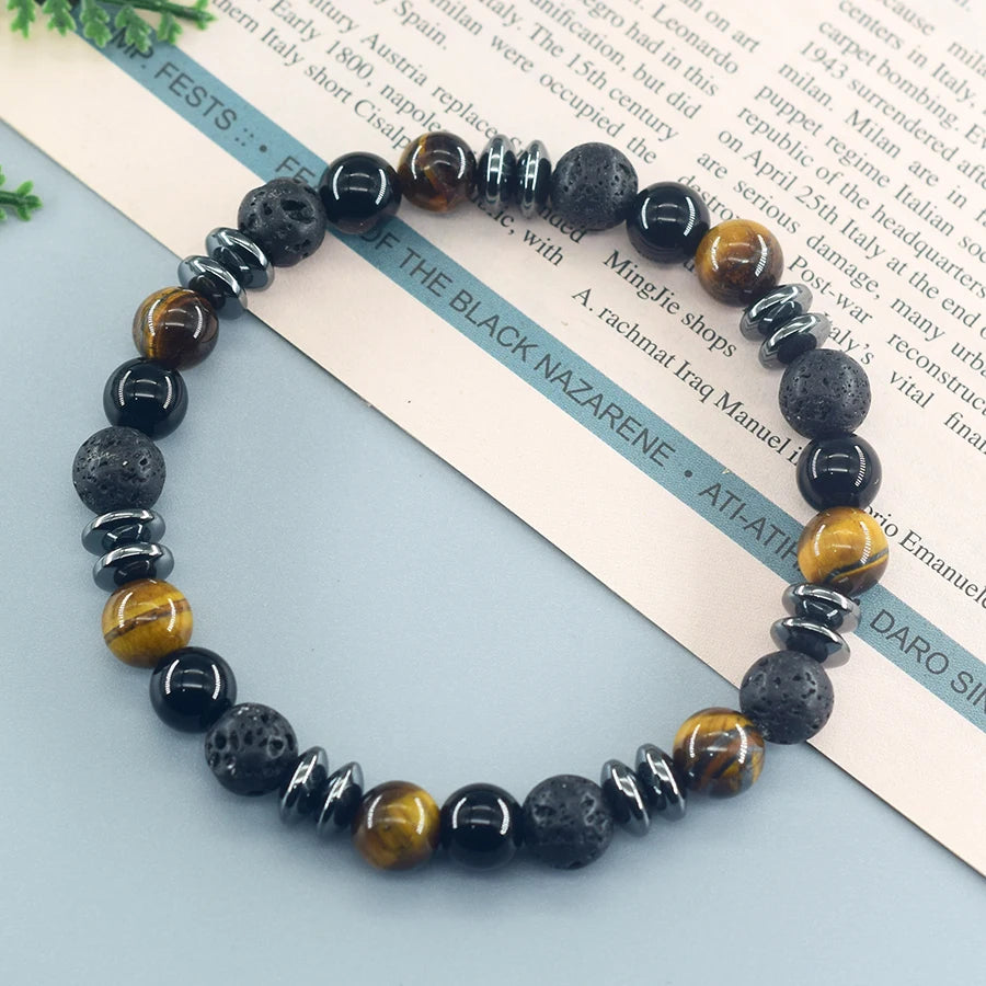 Yellow Tiger Eye Stone Beads Bracelet
