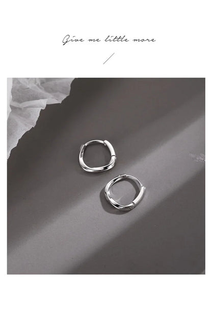 925 Sterling Silver Round Earrings Temperament Simple Inlaid for Women Wedding Jewelry Accessories