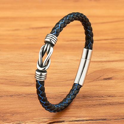 Leather Stainless Steel Irregular Bracelet