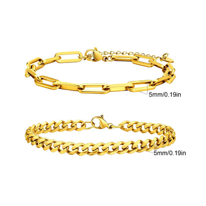 2pcs Men's Chain Bracelets,