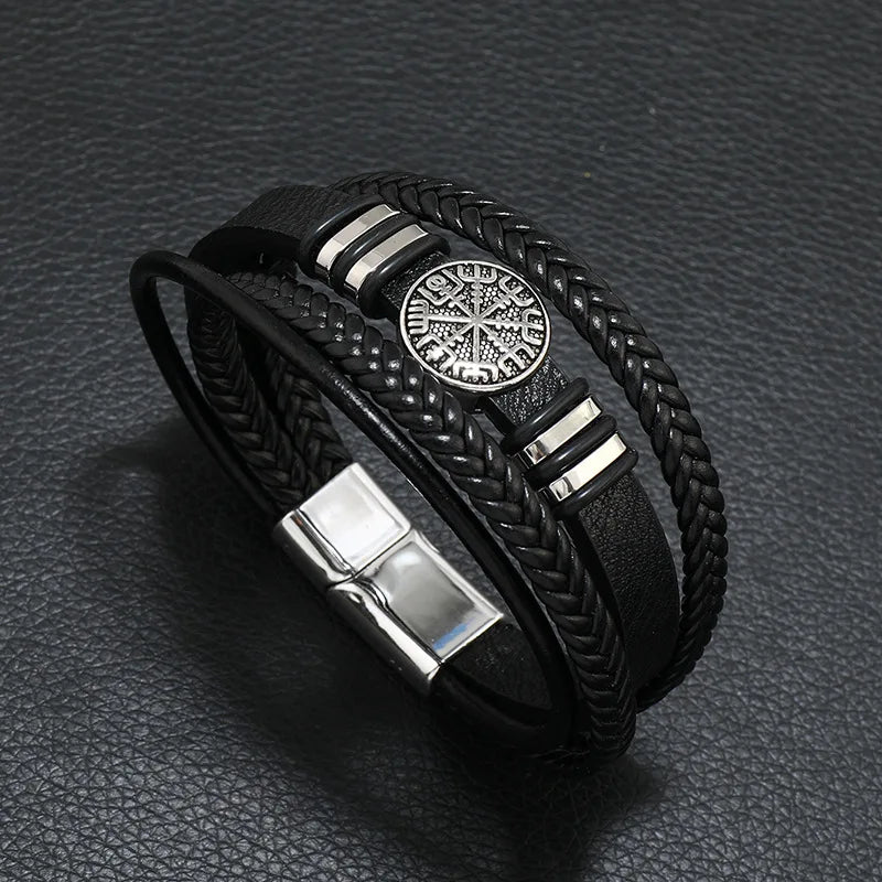Fashion Trendy Men Leather Bracelets