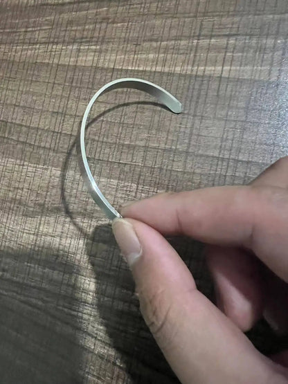 Simple C- shaped Bracelet, Personalized Fashion, Men's Stainless Steel Smooth Open Bracelet