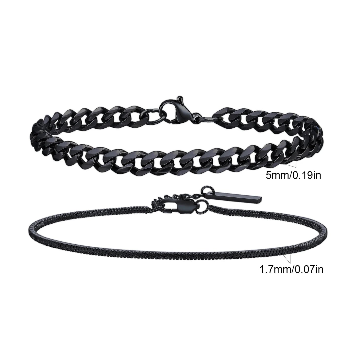 2pcs Men's Chain Bracelets,