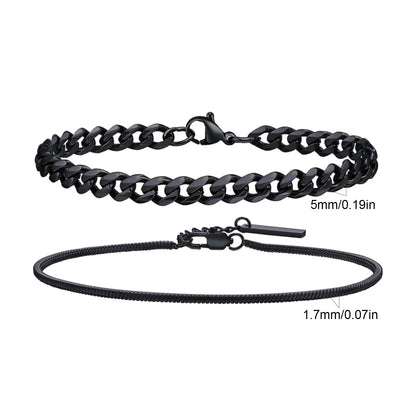 2pcs Men's Chain Bracelets,