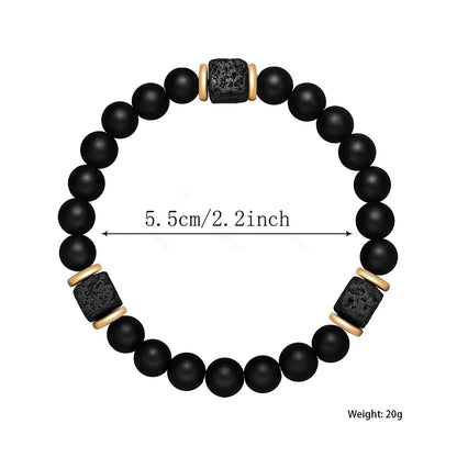 Black Onyx Lava  - Matte Cube Bracelet