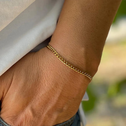 Skyrim 3-10mm Wide Men's Cuban Chain Bracelet Stainless Steel Men Women Minimalist Basic Figaro Chain Jewelry Gift Wholesale