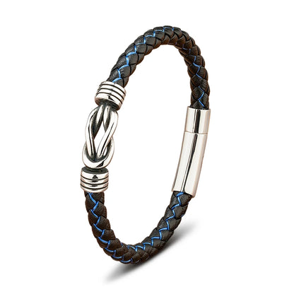Leather Stainless Steel Irregular Bracelet