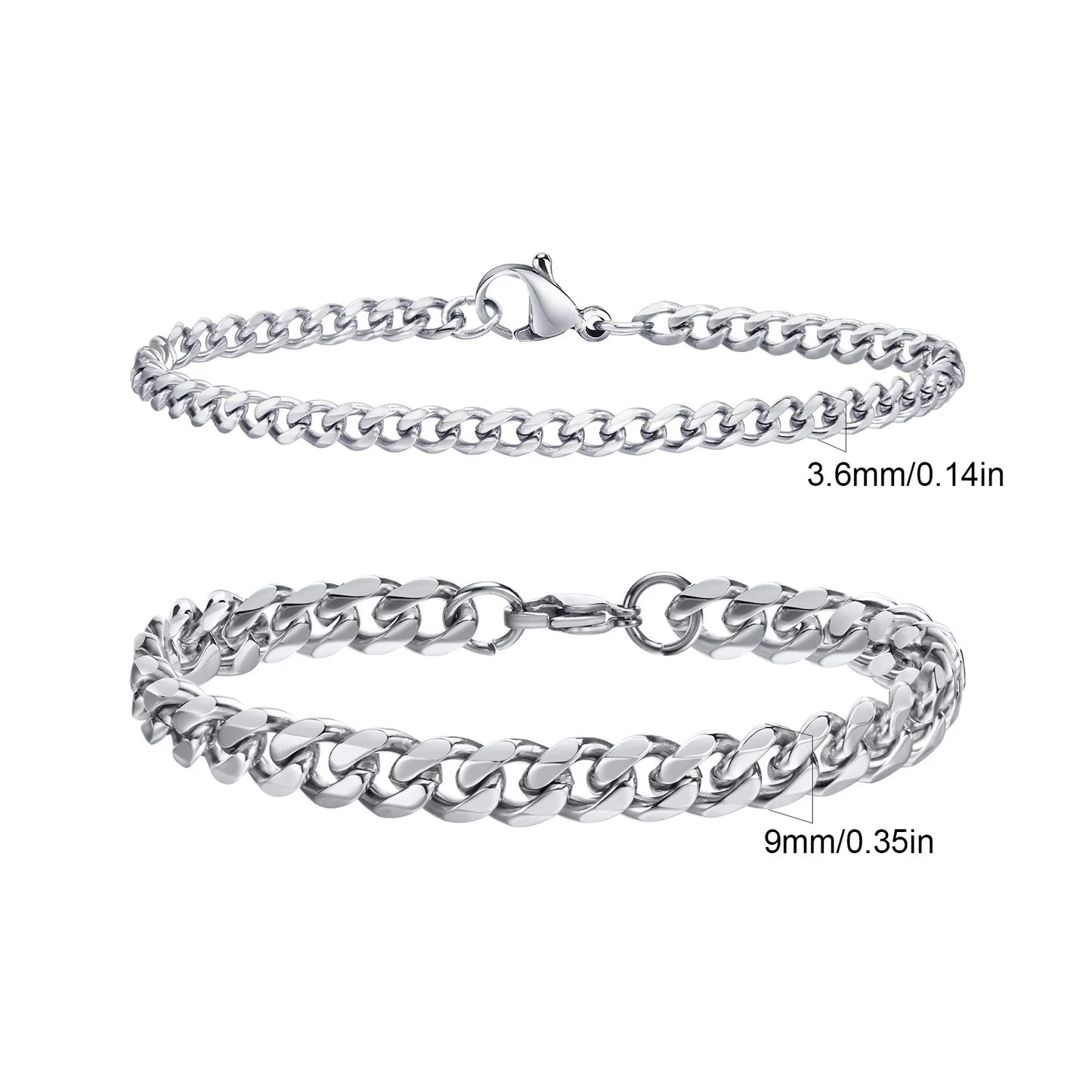 2pcs Men's Chain Bracelets,