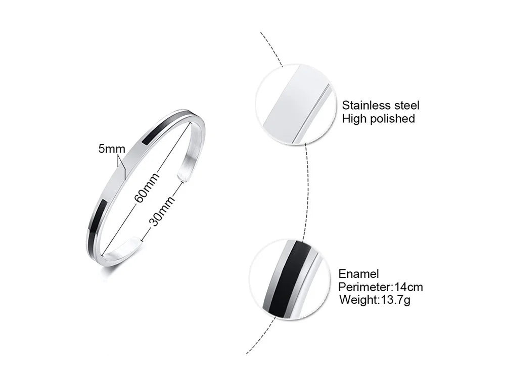 Men Bangle, Enemal Bangle Mens, Viking Logo Cuff Bracelet For Gentleman ,Stainless Steel Minimalist Bracelets