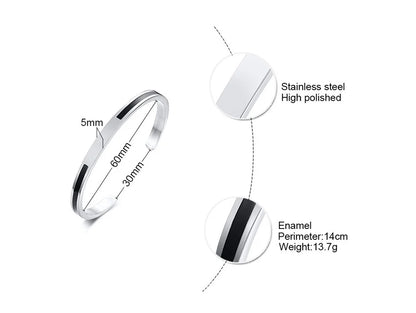 Men Bangle, Enemal Bangle Mens, Viking Logo Cuff Bracelet For Gentleman ,Stainless Steel Minimalist Bracelets