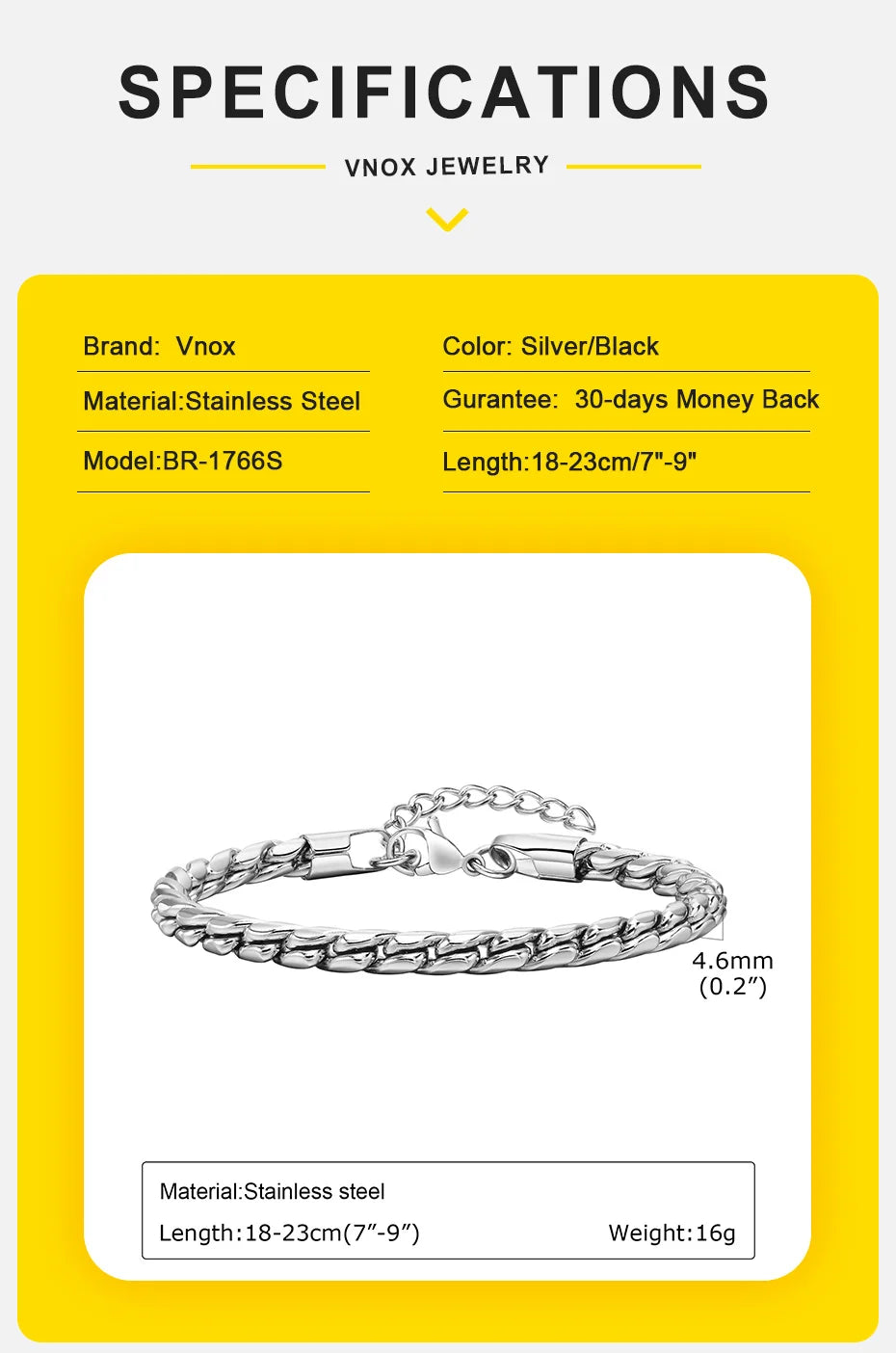 Punk Men Snake Link Chain Bracelets