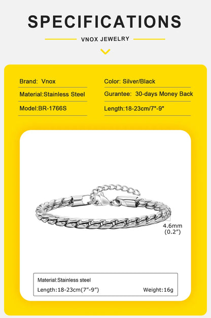 Punk Men Snake Link Chain Bracelets