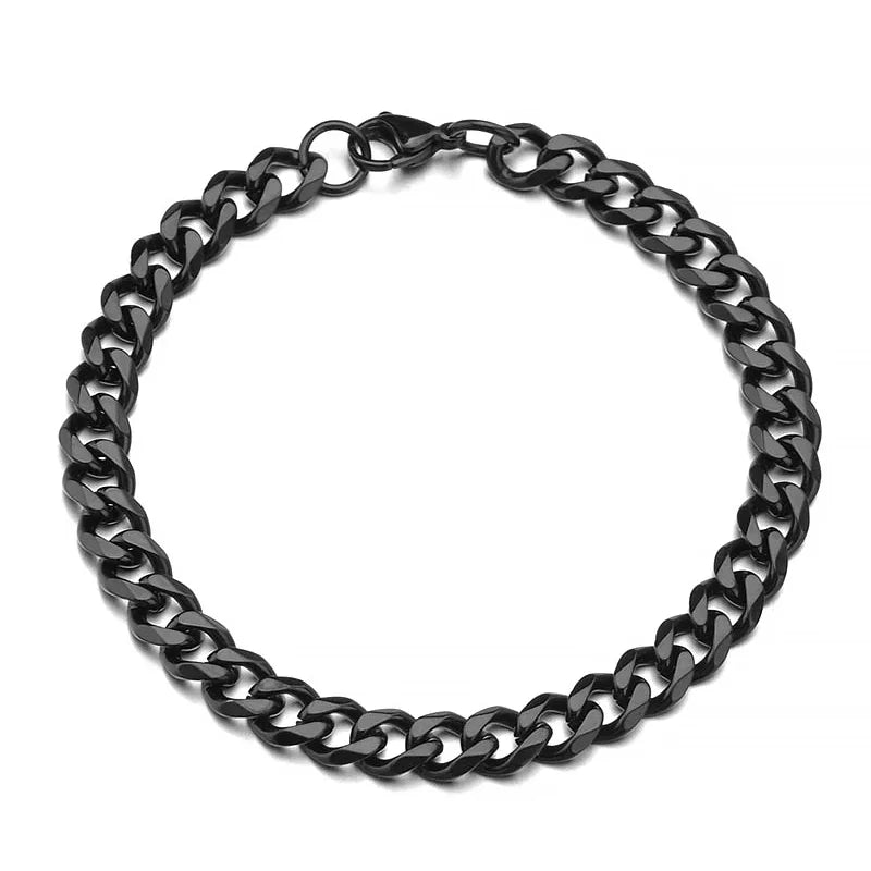 Fashion Stainless Steel Men Curb Cuban Chain Bracelet