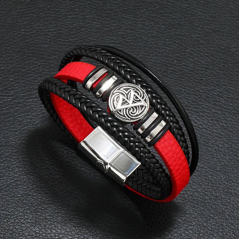 Fashion Trendy Men Leather Bracelets