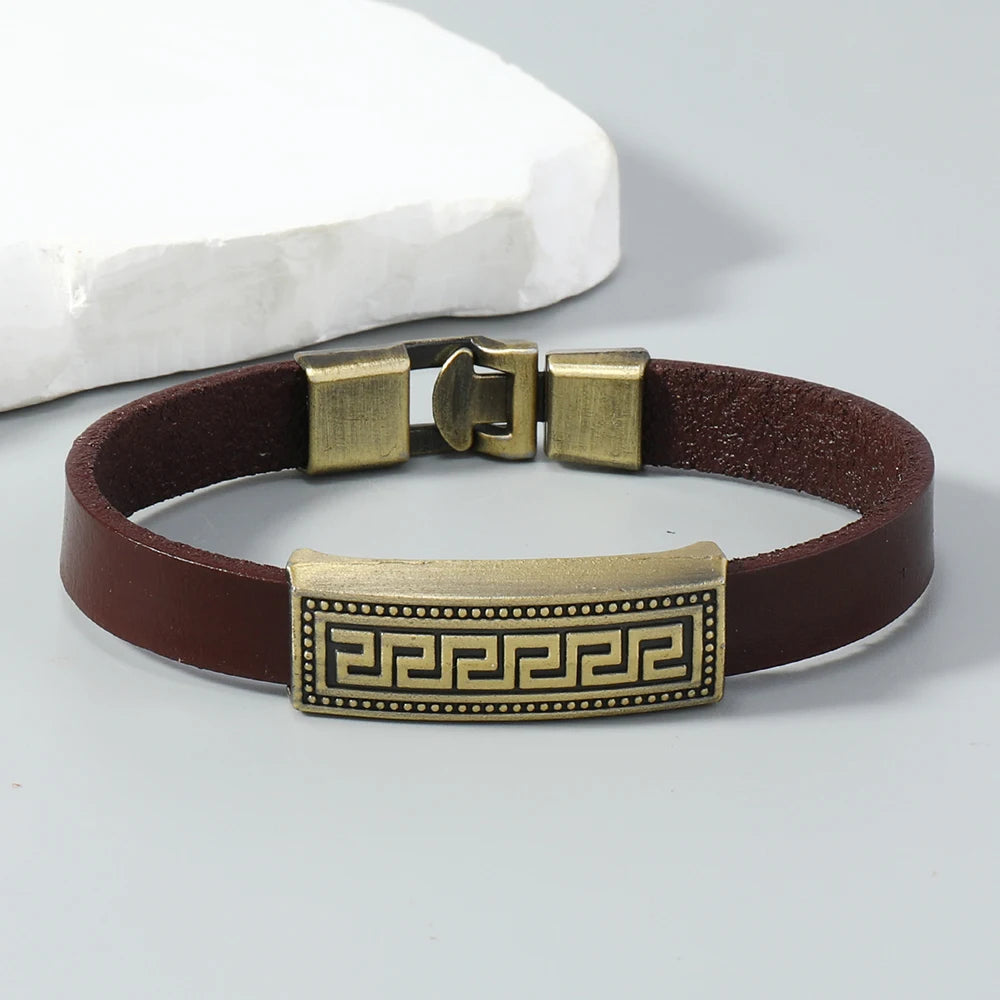 1 Piece vintage leather bracelet for men