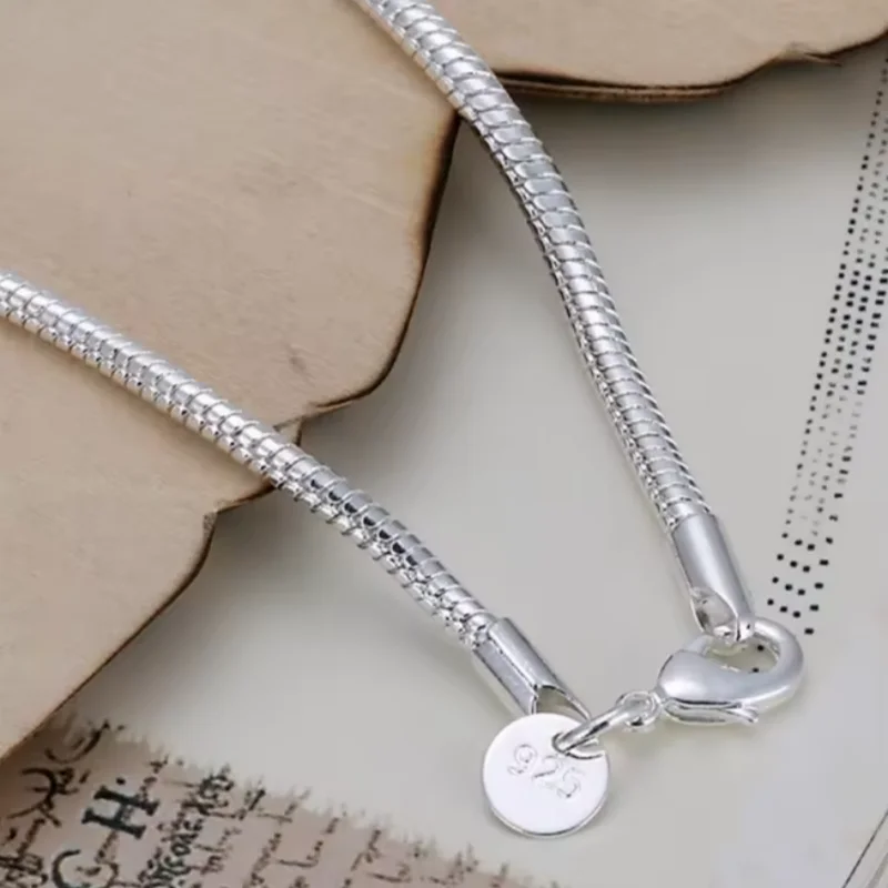 20cm Silver color 3MM Snake Chain Bracelets Factory Fashion Hot Top Quality Jewelry Charm Cute Women Lady Wedding