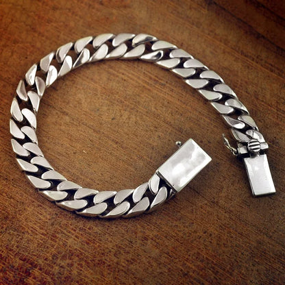 Silver Plated High Quality Fashion Miami Cuban Chain Bracelet Men's Trend Charm Bracelet Casual Business Party Jewelry Gift