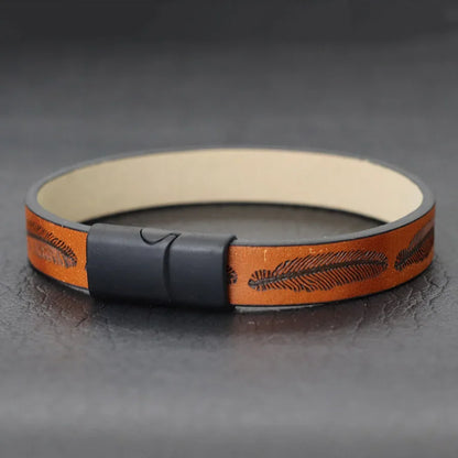 Bangle Detachable Magnet Buckle Leather Bracelet