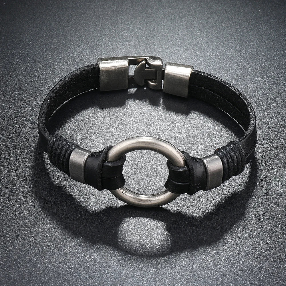 Handmade Genuine Leather Bracelet for Men and Women, Simple Bracelet