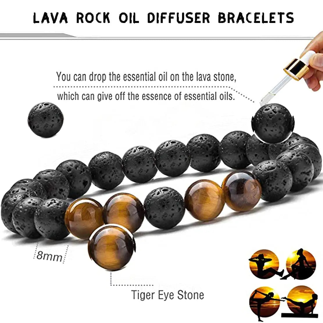 Lava Rock Beaded Bracelets