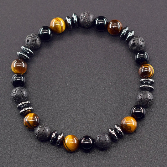 Yellow Tiger Eye Stone Beads Bracelet