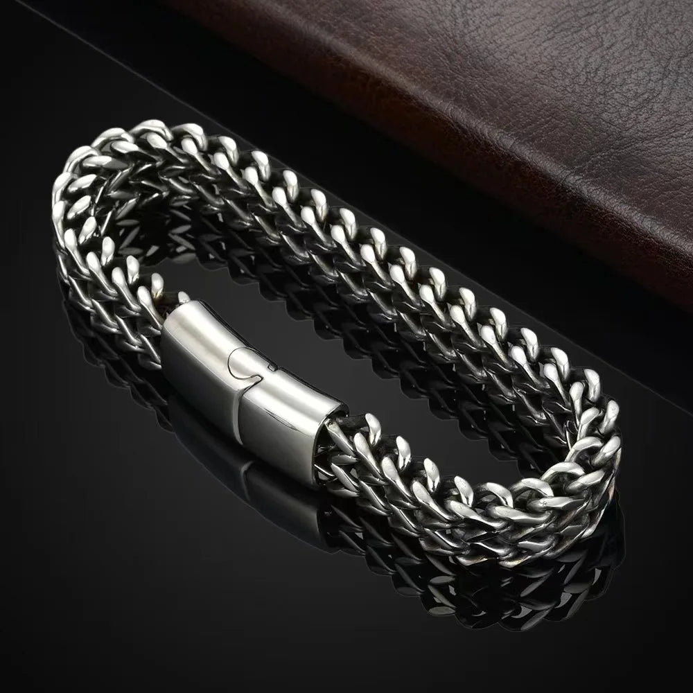 Starry Hip-Hop Stainless Steel Chain Men's Bracelet
