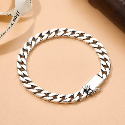 Stainless Steel Cuban Bracelet Classic Casual Jewelry for Men Fashion Charm Gift for Boyfriend
