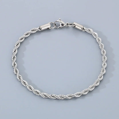 18k Gold Plated 925 Sterling Silver 4MM Chain Bracelets