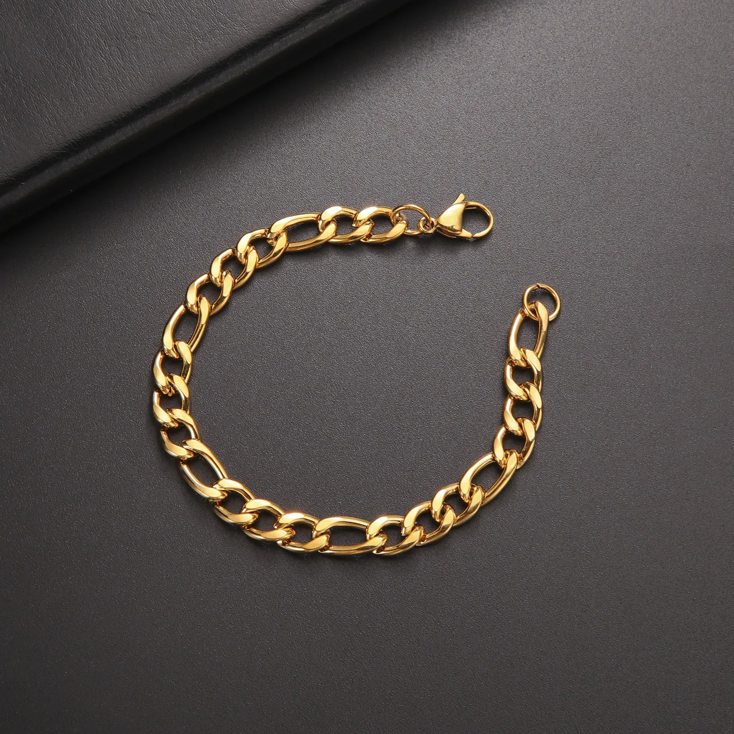 Skyrim 3-10mm Wide Men's Cuban Chain Bracelet Stainless Steel Men Women Minimalist Basic Figaro Chain Jewelry Gift Wholesale