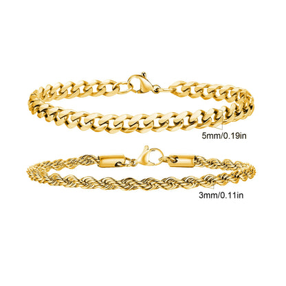 2pcs Men's Chain Bracelets,