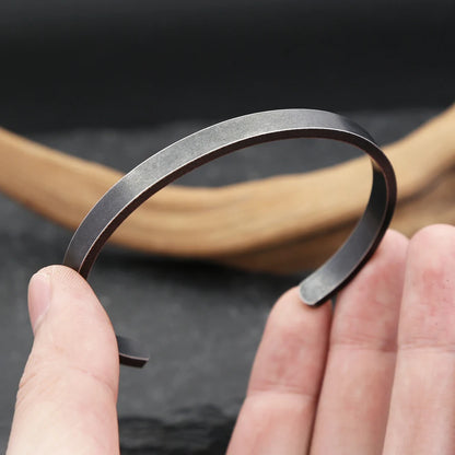 Vintage Black Simple Bracelet For Men Women 316L Stainless Steel Fashion Opening Cuff Bangles Biker Jewelry Gifts Dropshipping