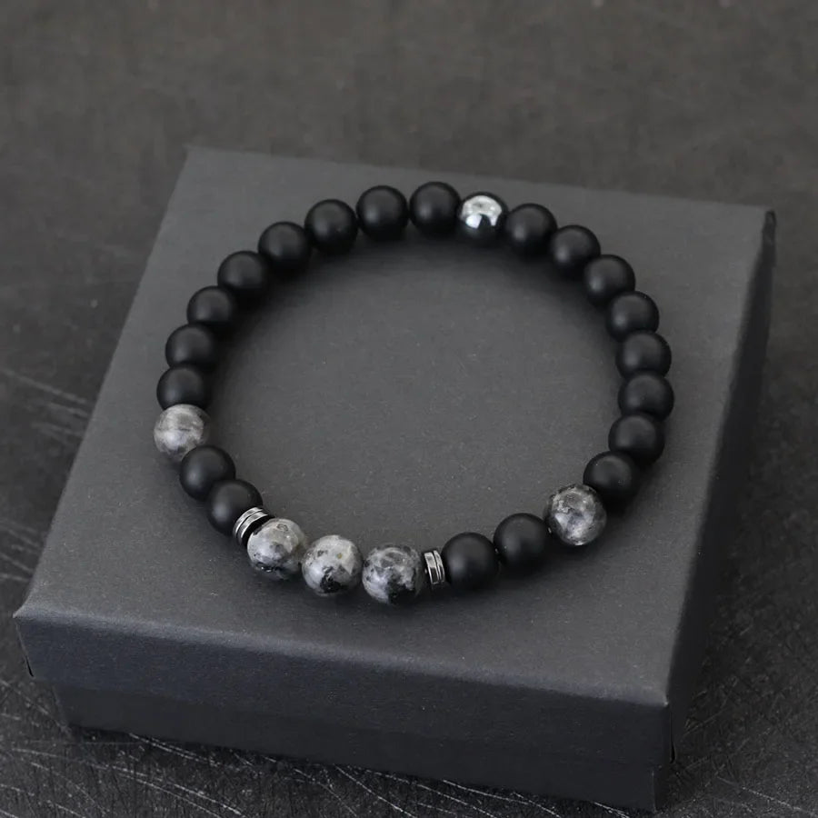 Men‘s Chic Black & Red Bead Bracelet