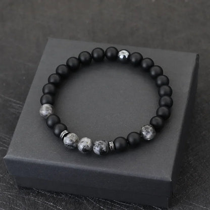 Men‘s Chic Black & Red Bead Bracelet