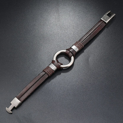 Handmade Genuine Leather Bracelet for Men and Women, Simple Bracelet
