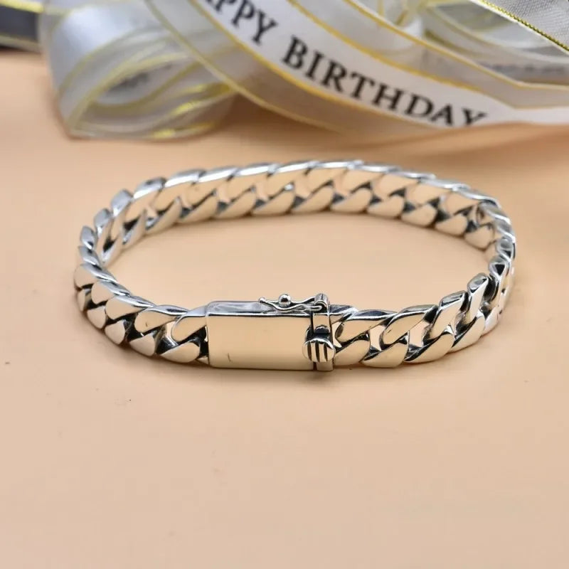 Stainless Steel Cuban Bracelet Classic Casual Jewelry for Men Fashion Charm Gift for Boyfriend
