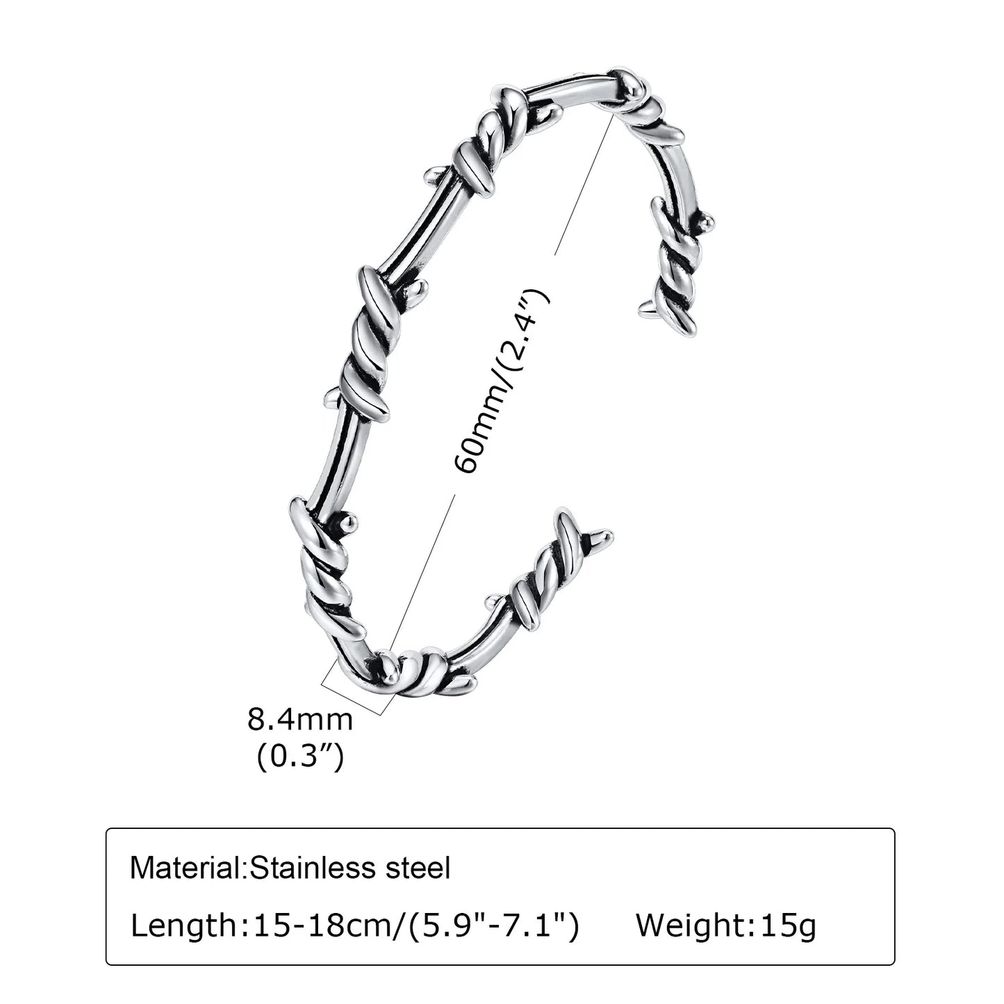 Twisted Rebellion Metal Cuff Bracelet For Men