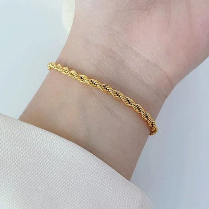 18k Gold Plated 925 Sterling Silver 4MM Chain Bracelets