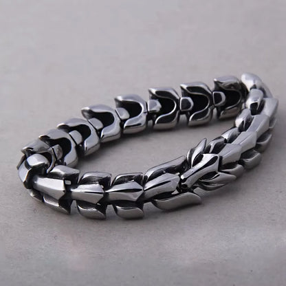 Hematite Color Domineering Keel Bracelet For Men Hip Hop Punk Mens Bracelet Linked Metal Chain Fashion Jewelry