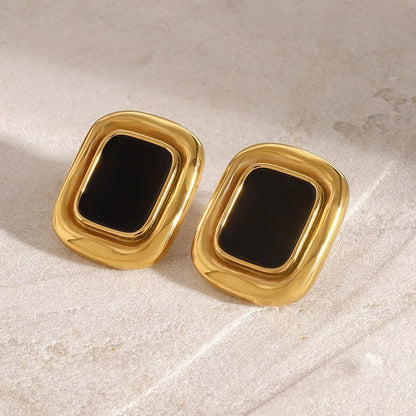 Square Earrings European And American Retro Atmosphere Light Luxury High Sense Of Personality Suitable For Daily Wear